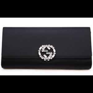 Gucci Black Clutch with Silver Logo